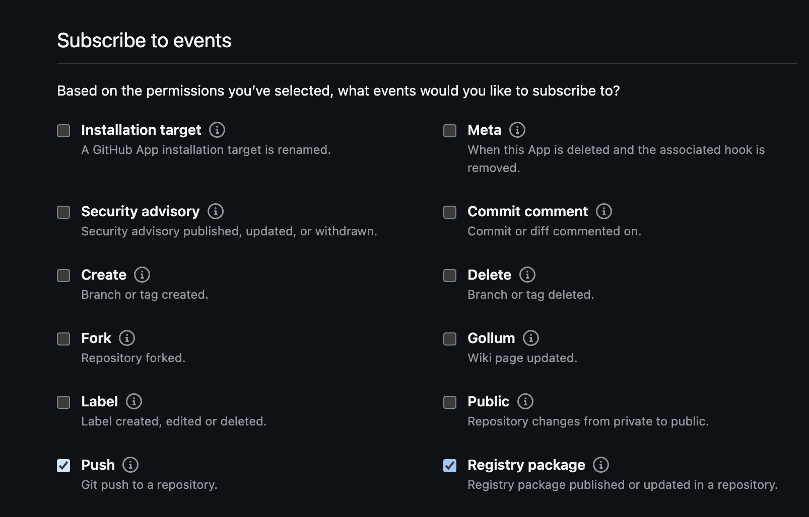 Subscribe to Events